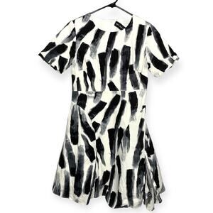 Ron David black and white A line skirt 100% cotton dress shirt sleeves women’s M